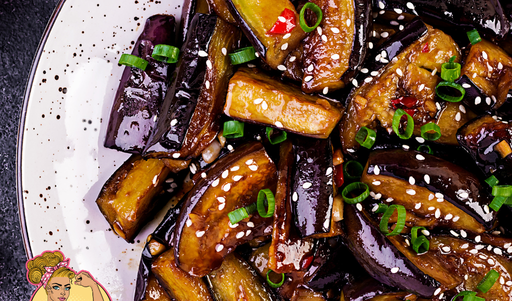 Auberginen gebraten, chinesisch, szechuan Art