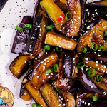 Auberginen gebraten, chinesisch, szechuan Art
