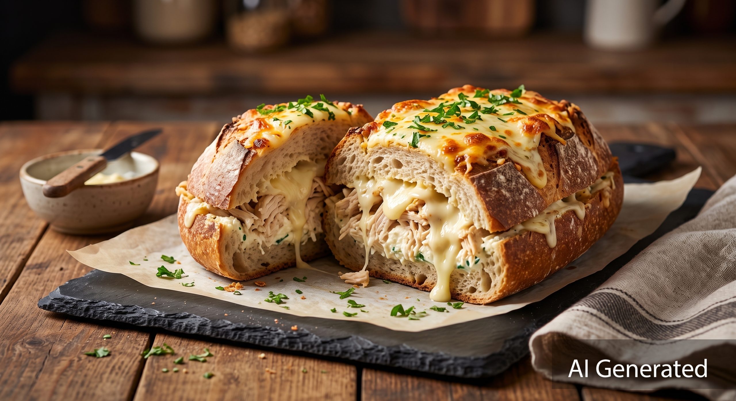 Cheesy Chicken Bread Rezept